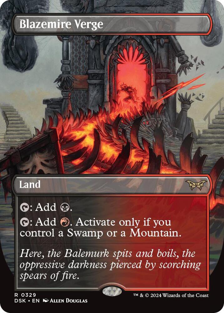 Blazemire Verge 329 (Duskmourn: House of Horror)  - Borderless Foil | Good Games Adelaide SA