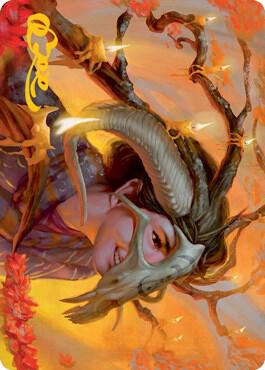 Hedgewitchs Mask Art Card Gold Stamped Signature 17 (Art Series: Innistrad: Midnight Hunt)  | Good Games Adelaide SA