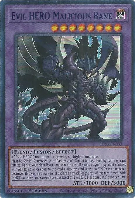 Evil HERO Malicious Bane (Blue) [LDS3-EN033] Ultra Rare | Good Games Adelaide SA