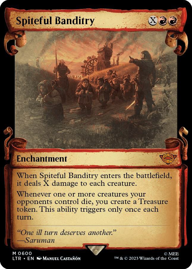 Spiteful Banditry 600 (Universes Beyond: The Lord of the Rings: Tales of Middle-earth)  - Showcase Scroll Foil | Good Games Adelaide SA