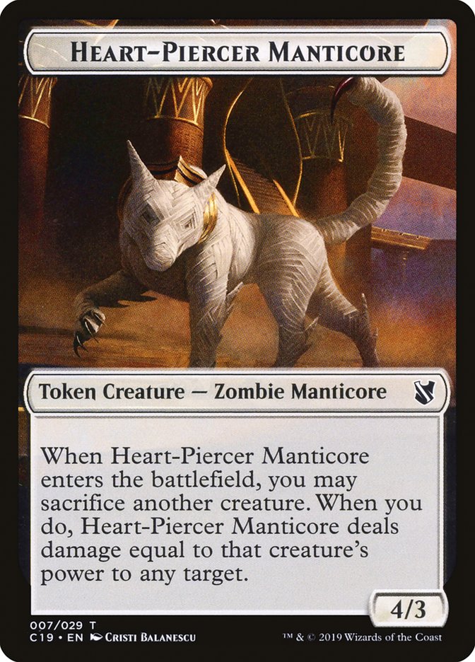 Heart-Piercer Manticore [Commander 2019 Tokens] | Good Games Adelaide SA