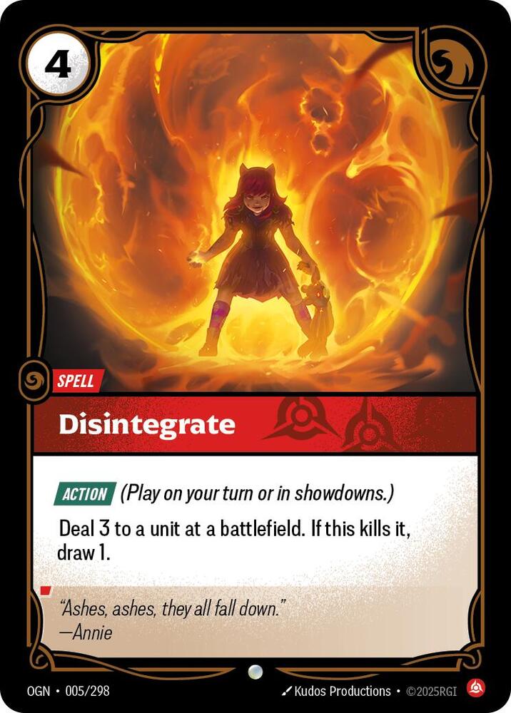 Disintegrate 005/298 (Origins)  | Good Games Adelaide SA