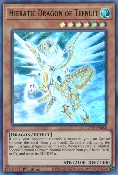 Hieratic Dragon of Tefnuit [GFTP-EN050] Ultra rare | Good Games Adelaide SA