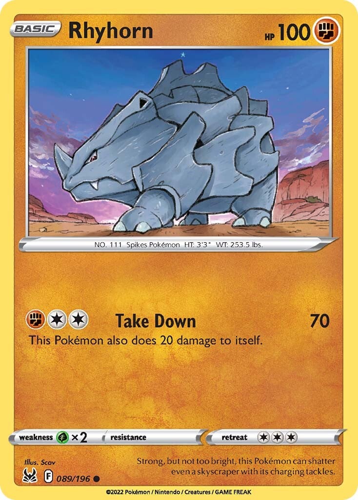 Rhyhorn (089/196) [Sword & Shield: Lost Origin] | Good Games Adelaide SA