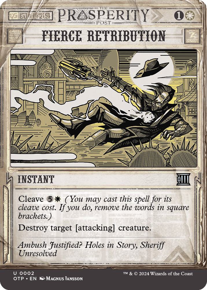 Fierce Retribution 2 (Outlaws of Thunder Junction: Breaking News)  - Foil | Good Games Adelaide SA