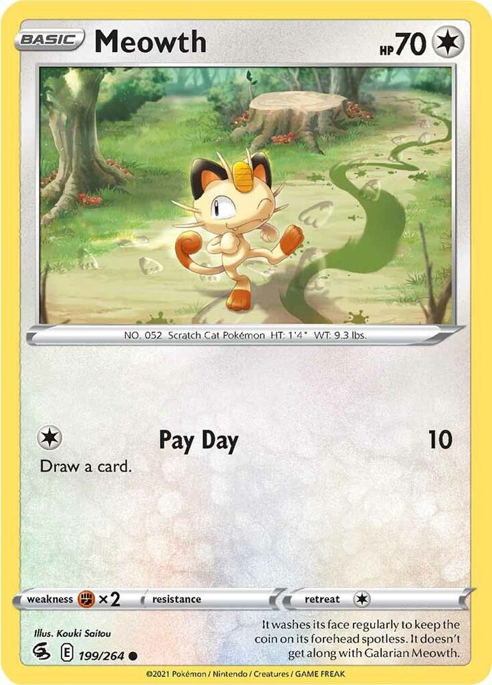 Meowth 199/264 (SWSH08: Fusion Strike)  | Good Games Adelaide SA