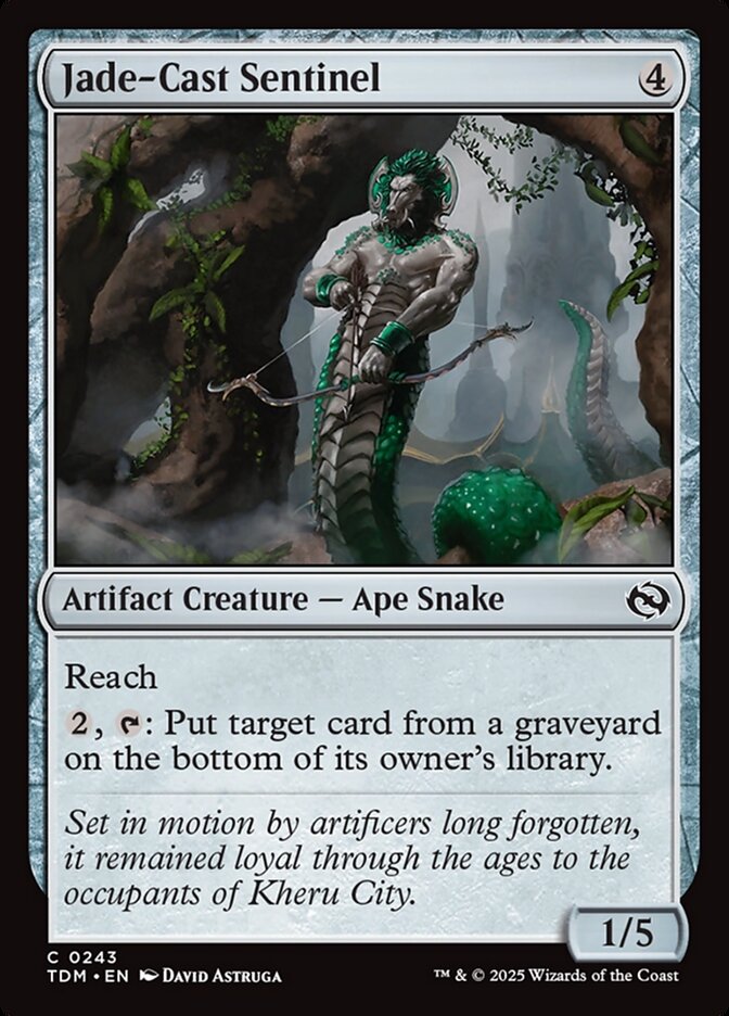 Jade-Cast Sentinel 243 (Tarkir: Dragonstorm)  - Foil | Good Games Adelaide SA