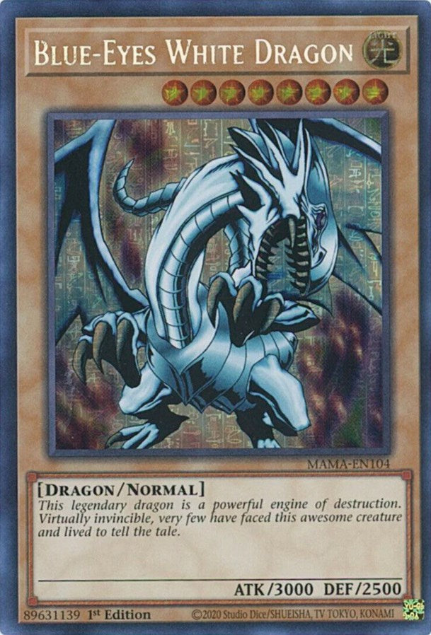 Blue-Eyes White Dragon [MAMA-EN104] Secret Pharaoh's Rare | Good Games Adelaide SA