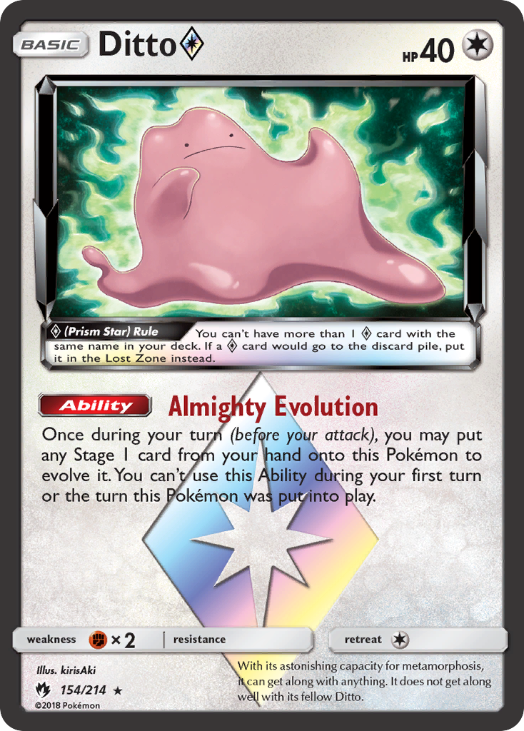 Ditto (154/214) (Prism Star) [Sun & Moon: Lost Thunder] | Good Games Adelaide SA