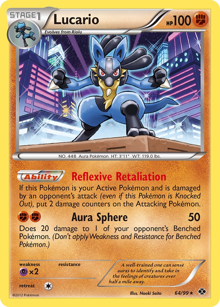 Lucario (64/99) (Cosmos Holo) (Blister Exclusive) [Black & White: Next Destinies] | Good Games Adelaide SA