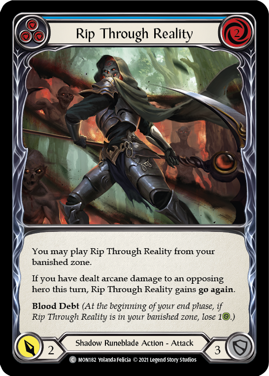 Rip Through Reality (Blue) [MON182-RF] 1st Edition Rainbow Foil | Good Games Adelaide SA