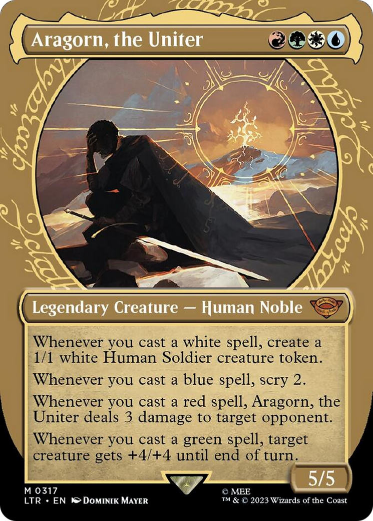 Aragorn, the Uniter (Showcase Ring Frame) (Borderless) [The Lord of the Rings: Tales of Middle-Earth] | Good Games Adelaide SA