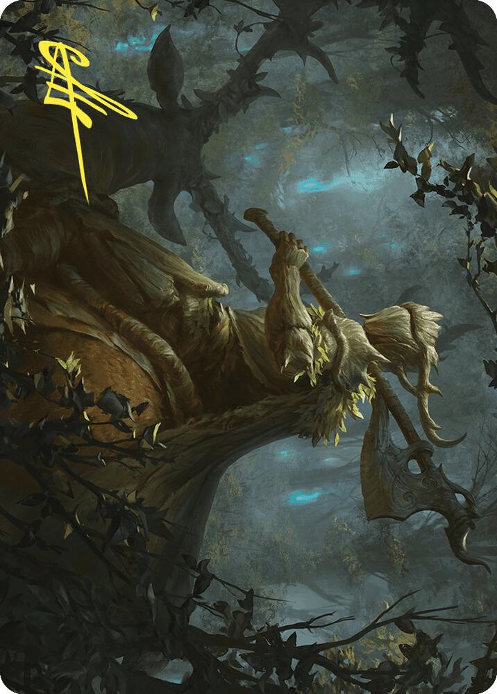 Verdant Outrider Art Card Gold Stamped Signature 28 (Art Series: Wilds of Eldraine)  | Good Games Adelaide SA