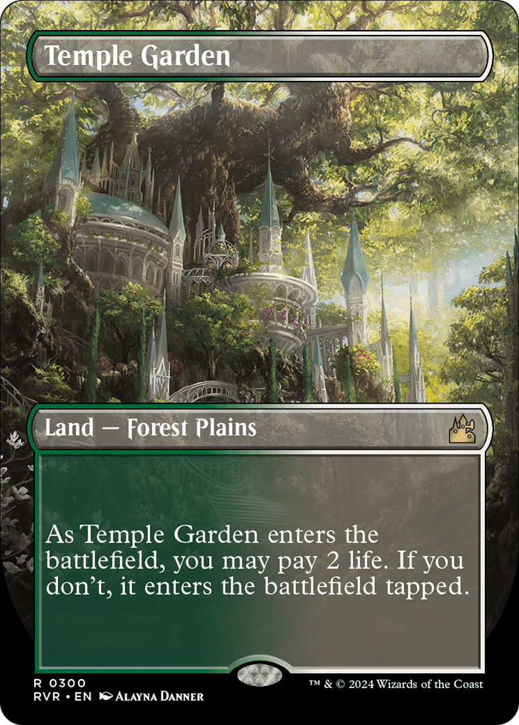 Temple Garden (Borderless) [Ravnica Remastered] | Good Games Adelaide SA