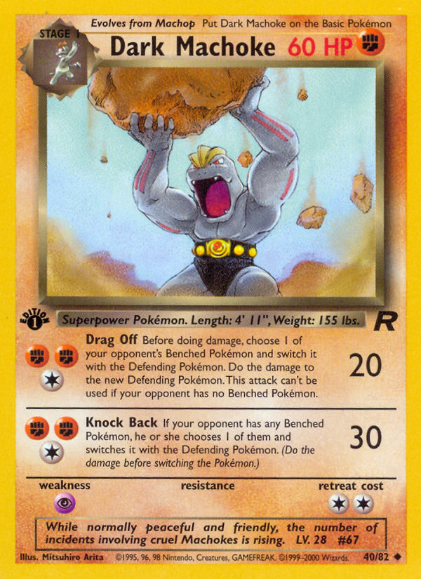 Dark Machoke (40/82) [Team Rocket 1st Edition] | Good Games Adelaide SA