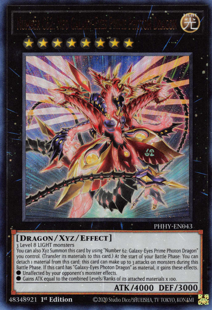 Number C62: Neo Galaxy-Eyes Prime Photon Dragon [PHHY-EN043] Ultra Rare | Good Games Adelaide SA