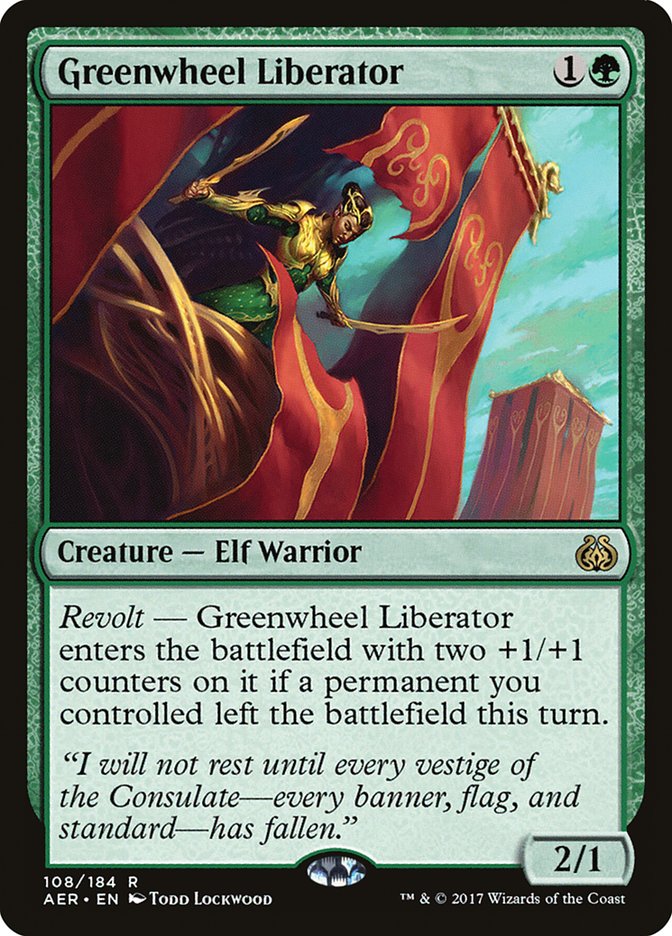 Greenwheel Liberator 108 (Aether Revolt)  - Foil | Good Games Adelaide SA