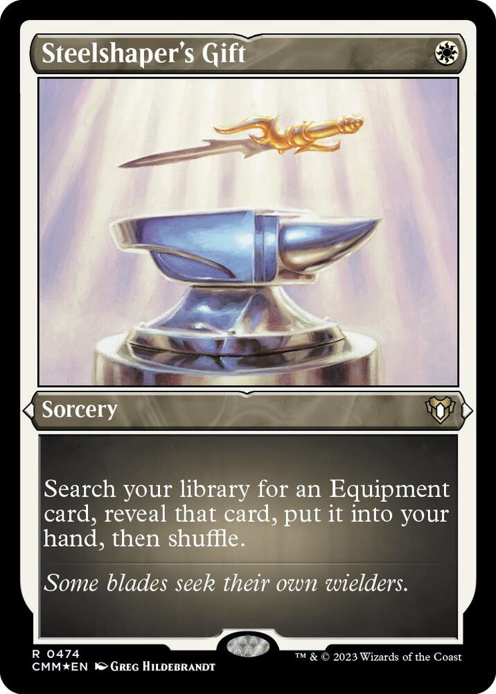 Steelshaper's Gift 474 (Commander Masters)  - Etched Foil | Good Games Adelaide SA