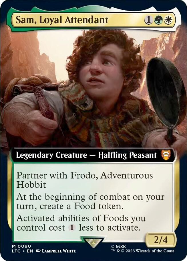 Sam Loyal Attendant Extended Art 90 (Commander: The Lord of the Rings: Tales of Middle-earth)  - Extended Art Foil | Good Games Adelaide SA