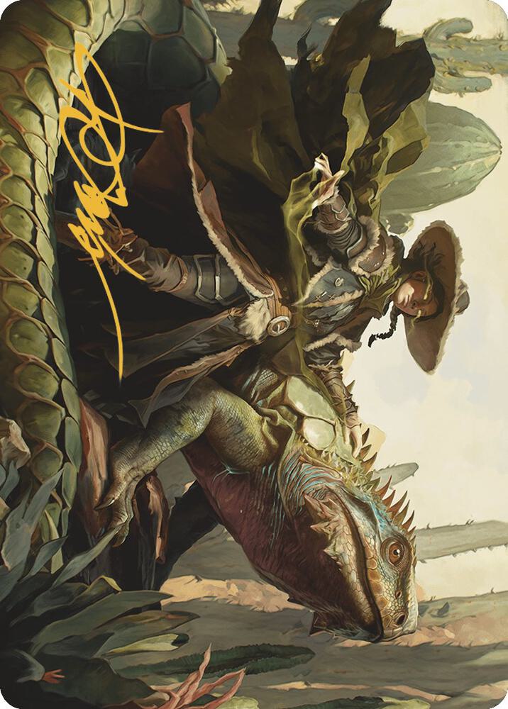 Outcaster Trailblazer Art Card Gold Stamped Signature 14 (Art Series: Outlaws of Thunder Junction)  | Good Games Adelaide SA