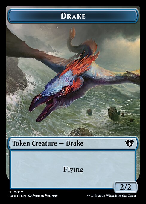Spirit (0010) // Drake Double-Sided Token [Commander Masters Tokens] | Good Games Adelaide SA