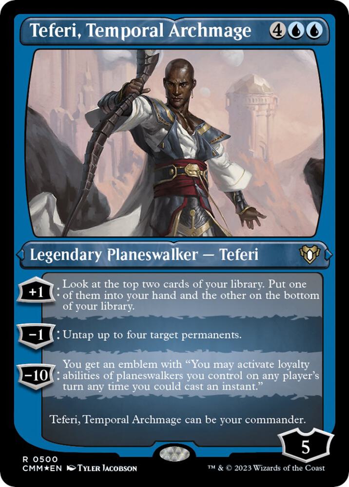 Teferi, Temporal Archmage 500 (Commander Masters)  - Etched Foil | Good Games Adelaide SA