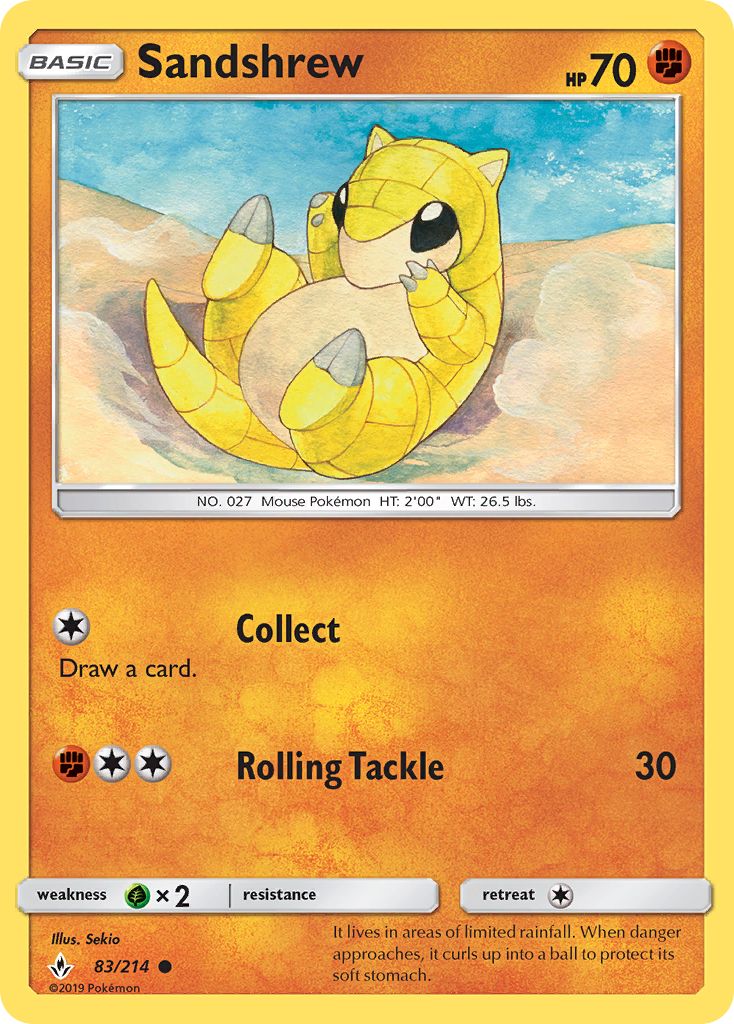Sandshrew (83/214) [Sun & Moon: Unbroken Bonds] | Good Games Adelaide SA