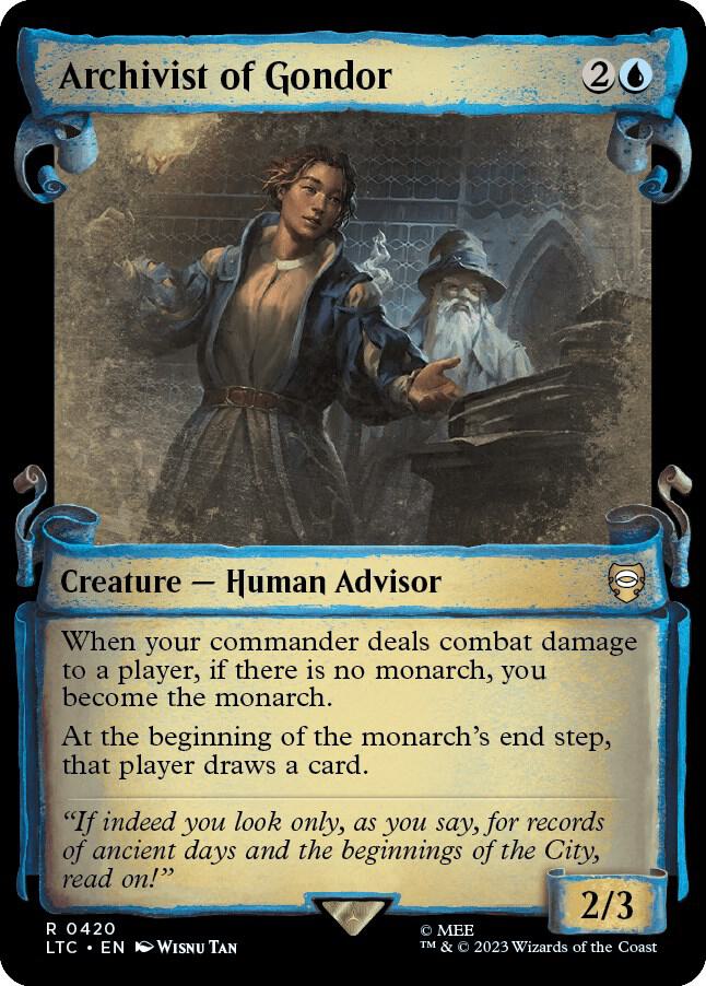 Archivist of Gondor 420 (Commander: The Lord of the Rings: Tales of Middle-earth)  - Showcase Scroll Foil | Good Games Adelaide SA