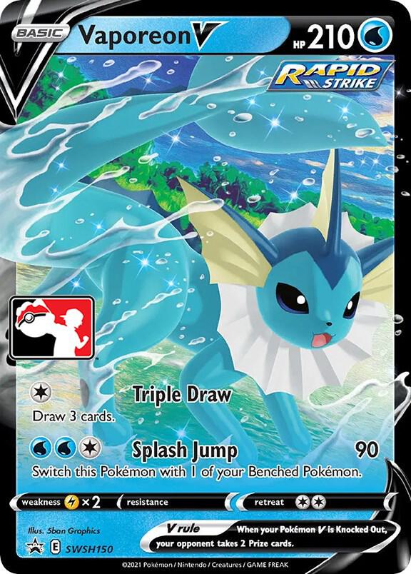 Vaporeon V Series 1/2 SWSH150 (Prize Pack Series Cards)  - Holofoil | Good Games Adelaide SA