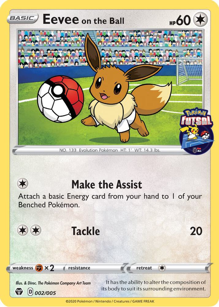 Eevee on the Ball Pokemon Futsal 002/005 (Miscellaneous Cards & Products)  | Good Games Adelaide SA