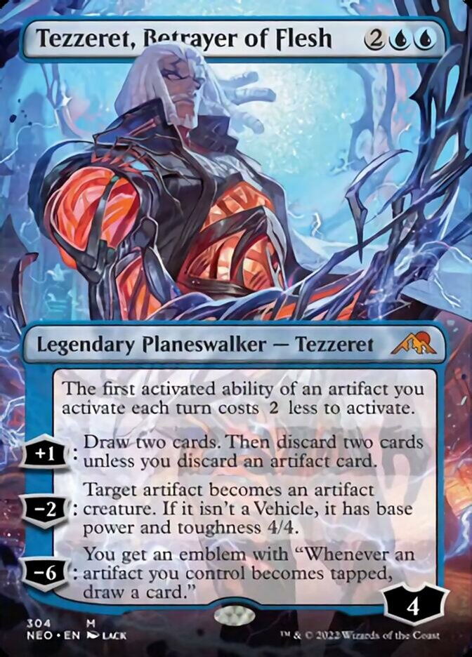 Tezzeret, Betrayer of Flesh (Borderless) [Kamigawa: Neon Dynasty] | Good Games Adelaide SA