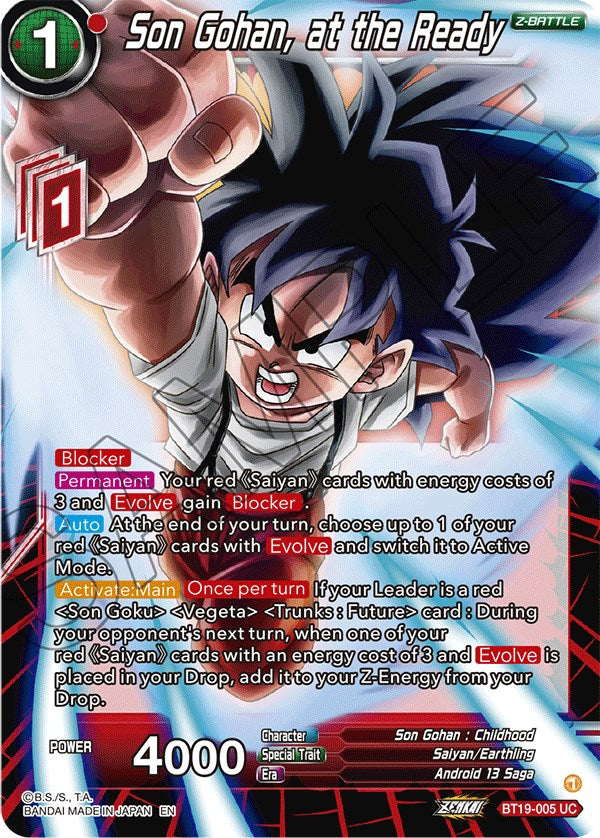 Son Gohan, at the Ready (BT19-005) [Fighter's Ambition] | Good Games Adelaide SA