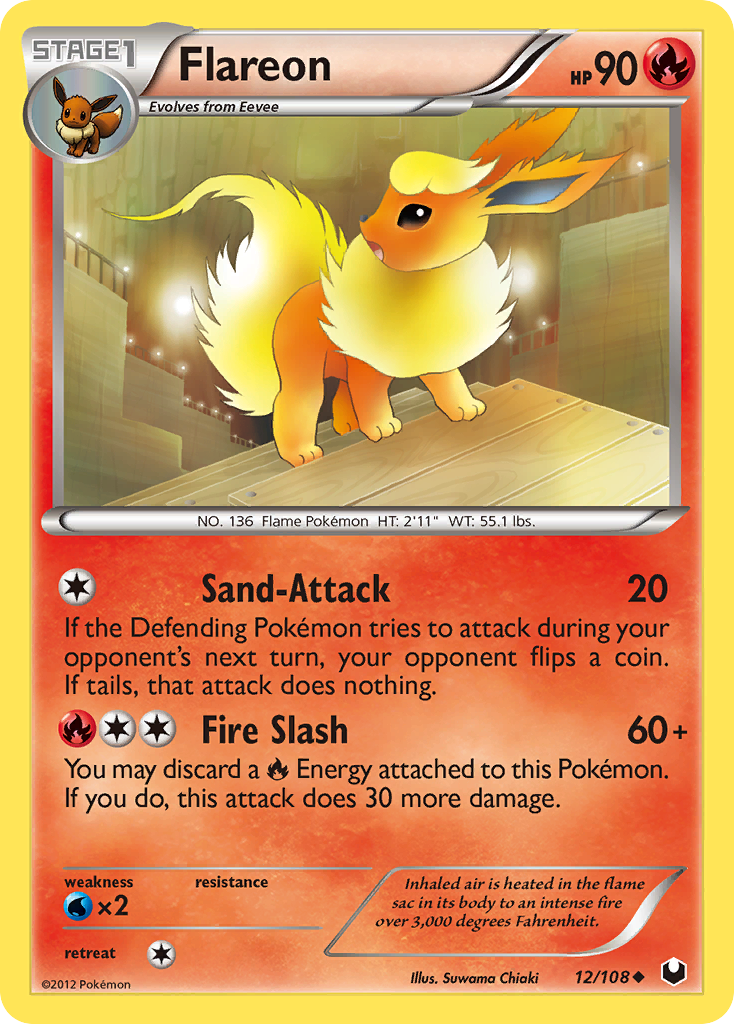Flareon (12/108) [Black & White: Dark Explorers] | Good Games Adelaide SA