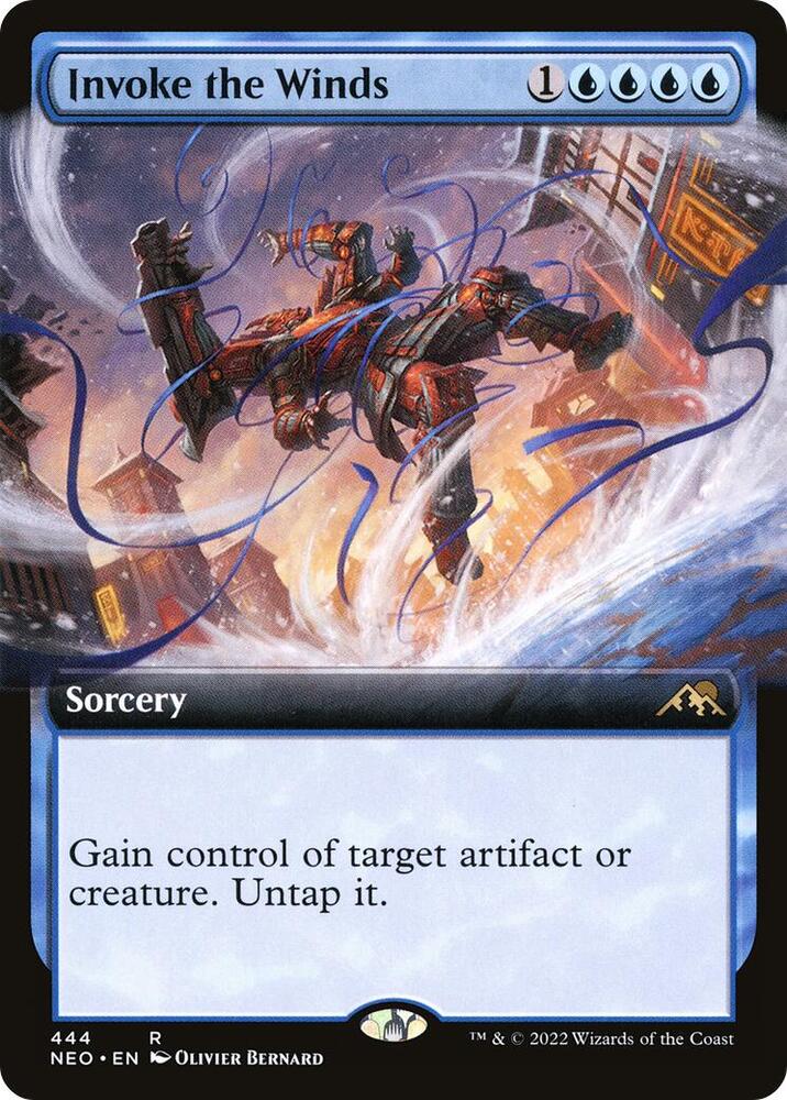 Invoke the Winds 444 (Kamigawa: Neon Dynasty)  - Extended Art Foil | Good Games Adelaide SA