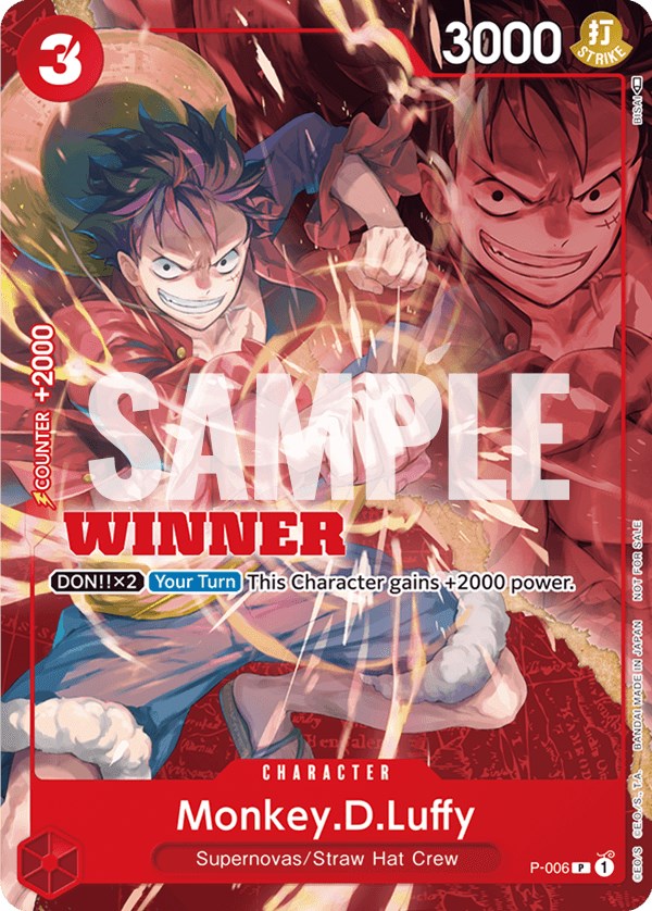 Monkey.D.Luffy (P-006) (Winner Pack Vol. 1) [One Piece Promotion Cards] | Good Games Adelaide SA