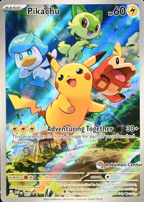 Pikachu Pokemon Center Exclusive 027 (SV: Scarlet & Violet Promo Cards)  - Holofoil | Good Games Adelaide SA