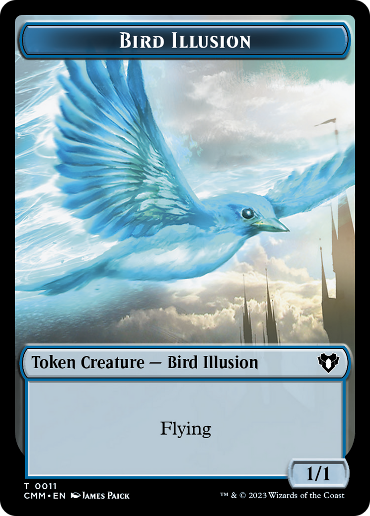 Bird Illusion Token [Commander Masters Tokens] | Good Games Adelaide SA