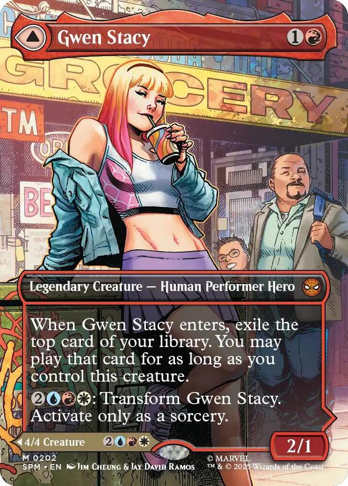 Gwen Stacy // Ghost-Spider 202/198 (Marvel's Spider-Man)  - Borderless Foil | Good Games Adelaide SA