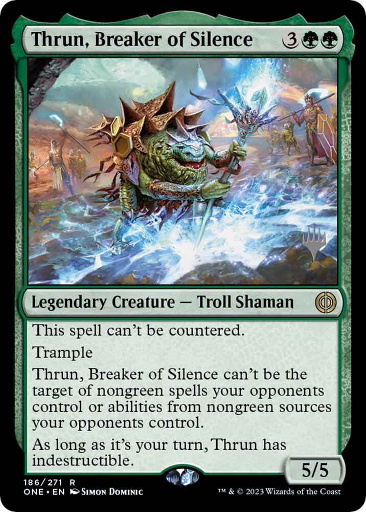 Thrun Breaker of Silence 186 (Promo Pack: Phyrexia: All Will Be One)  - Foil | Good Games Adelaide SA