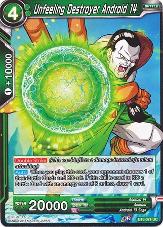 Unfeeling Destroyer Android 14 [BT3-071] | Good Games Adelaide SA