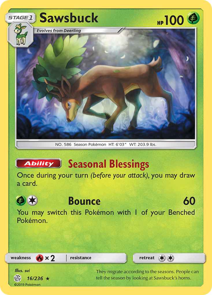 Sawsbuck (16/236) [Sun & Moon: Cosmic Eclipse] | Good Games Adelaide SA