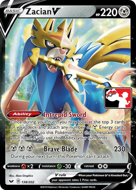 Zacian V Series 1 138/202 (Prize Pack Series Cards)  - Holofoil | Good Games Adelaide SA