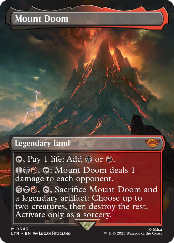 Mount Doom Borderless 343 (Universes Beyond: The Lord of the Rings: Tales of Middle-earth)  - Borderless Foil | Good Games Adelaide SA