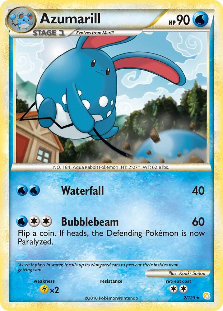 Azumarill 2/123 (HeartGold SoulSilver)  - Reverse Holofoil | Good Games Adelaide SA