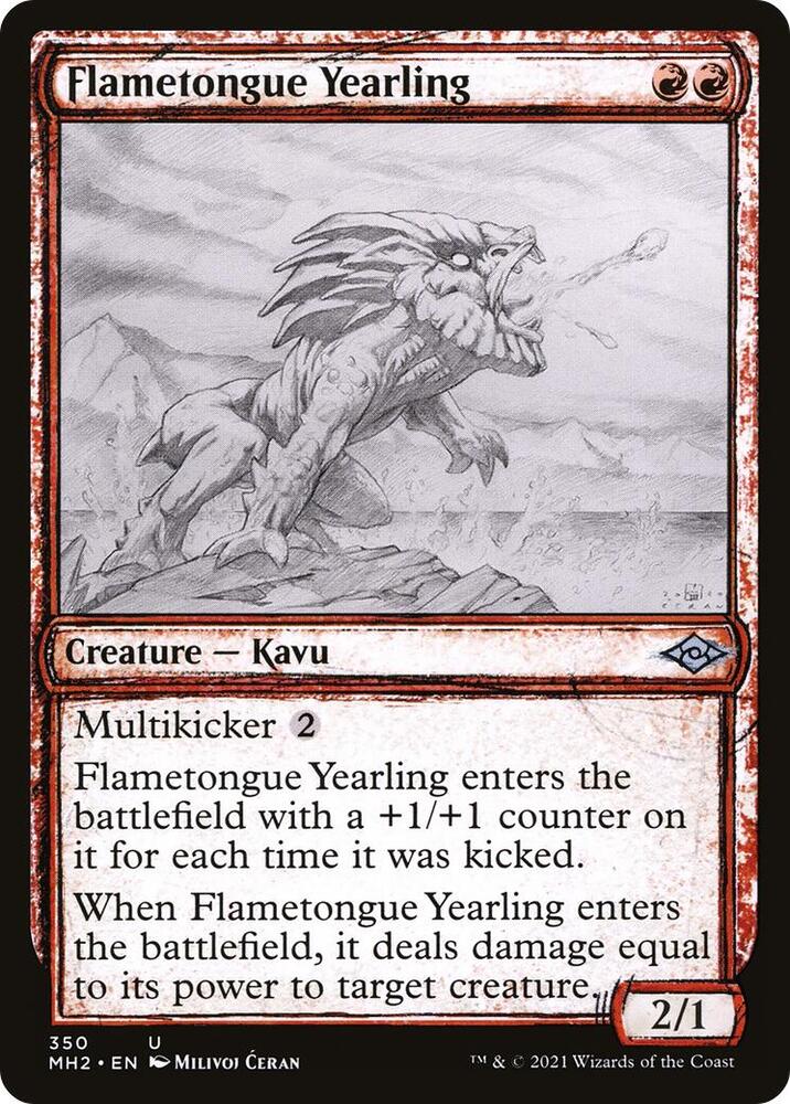 Flametongue Yearling Showcase 350 (Modern Horizons 2)  - Foil | Good Games Adelaide SA
