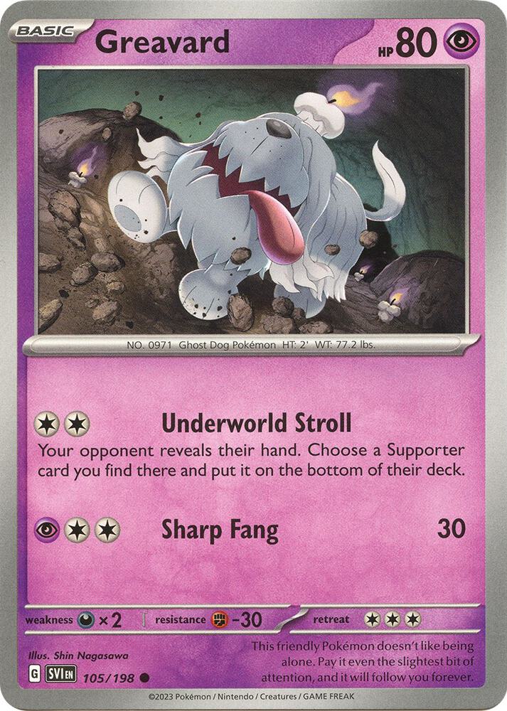 Greavard 105/198 (SV01: Scarlet & Violet Base Set)  | Good Games Adelaide SA