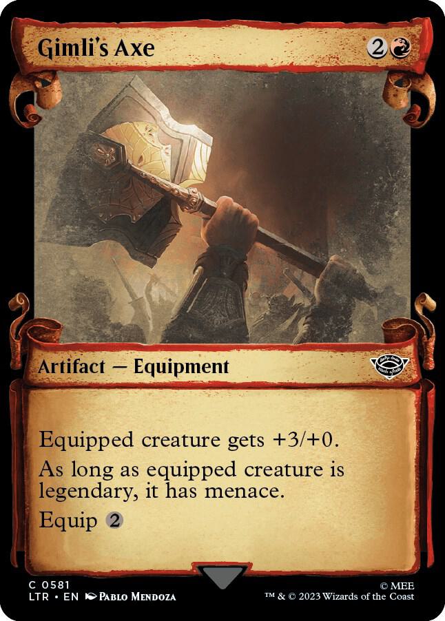 Gimli's Axe 581 (Universes Beyond: The Lord of the Rings: Tales of Middle-earth)  - Showcase Scroll Foil | Good Games Adelaide SA