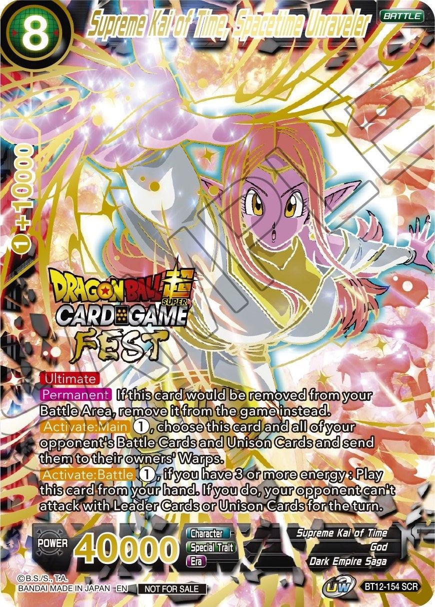 Supreme Kai of Time, Spacetime Unraveler (Card Game Fest 2022 - Winner-Stamped) (BT12-154) [Tournament Promotion Cards] | Good Games Adelaide SA