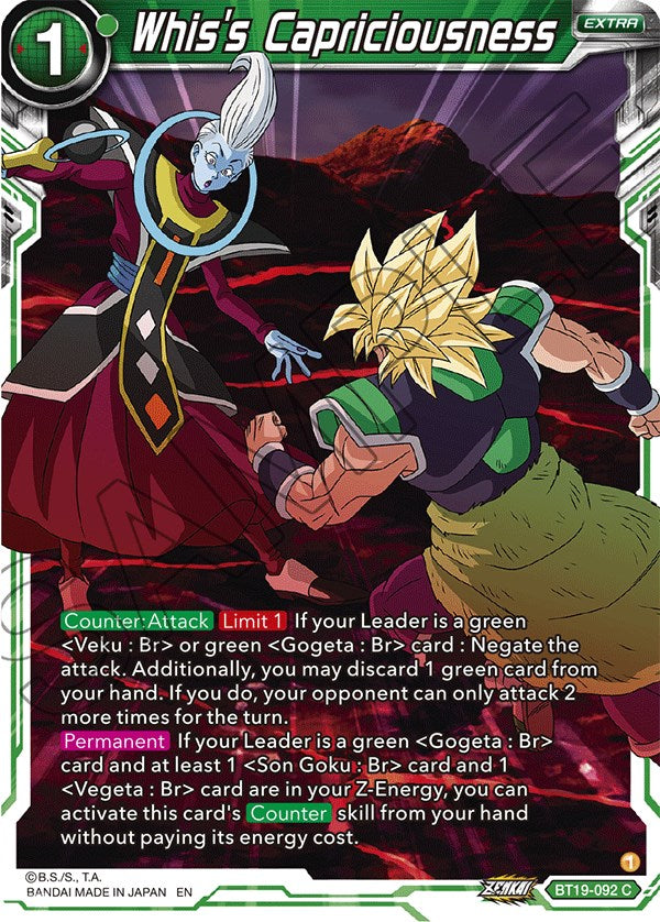 Whis's Capriciousness (BT19-092) [Fighter's Ambition] | Good Games Adelaide SA