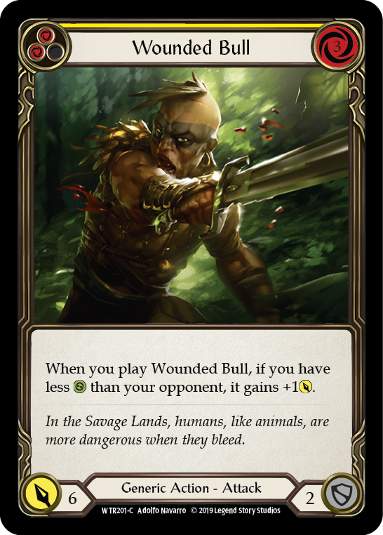 Wounded Bull (Yellow) [WTR201-C] Alpha Print Rainbow Foil | Good Games Adelaide SA